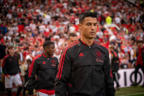 Cristiano Ronaldo walking in at Old Trafford