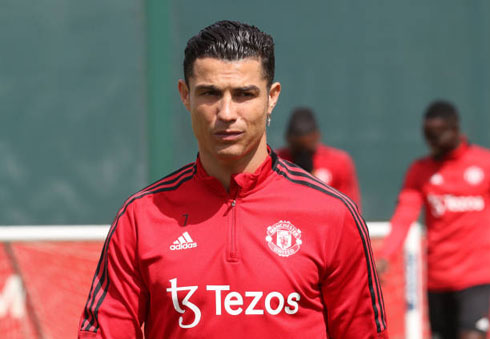 Cristiano Ronaldo during United training session