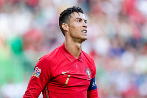Cristiano Ronaldo playing for Portugal and wearing number 7