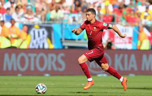 Cristiano Ronaldo running at the World Cup