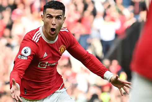 Cristiano Ronaldo delighted after scoring for United