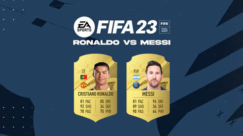 Cristiano Ronaldo vs Messi in FIFA 23 ratings comparison