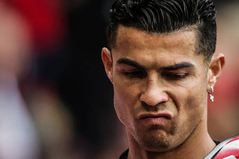 Cristiano Ronaldo making ugly face