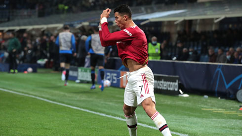 Cristiano Ronaldo celebrates goal against Atalanta