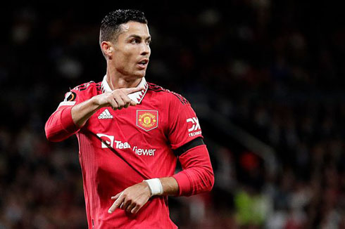 Cristiano Ronaldo in action at United in 2022