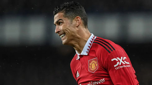 Cristiano Ronaldo smiling during a game