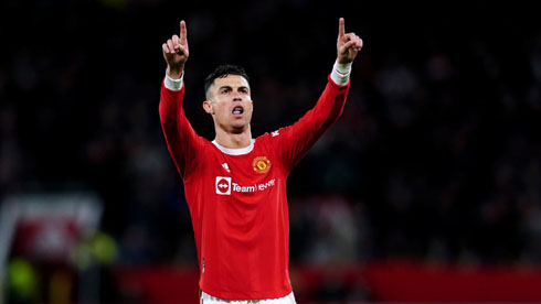 Cristiano Ronaldo celebrates goal for United