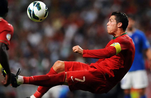 Cristiano Ronaldo bicycle kick attempt