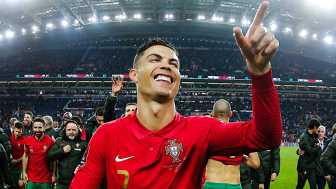 Cristiano Ronaldo celebrating win for Portugal