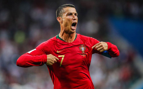 Cristiano Ronaldo joy after scoring a goal for Portugal