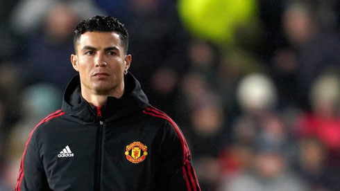 Cristiano Ronaldo during the pre-match show before a United game