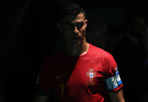Cristiano Ronaldo waiting in the dark