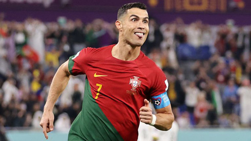Cristiano Ronaldo scores a goal for Portugal
