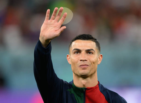 Cristiano Ronaldo waving in the World Cup 2022