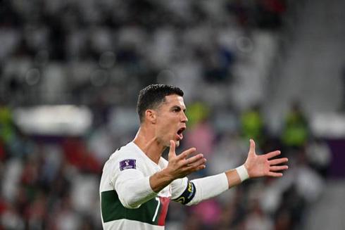 Cristiano Ronaldo upset during a World Cup game in 2022