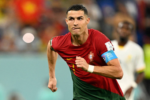 Cristiano Ronaldo in action in Portugal vs Ghana at the 2022 World Cup