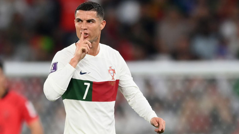 Cristiano Ronaldo silencing an opponent