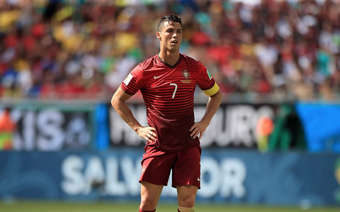 Cristiano Ronaldo playing at the World Cup in Brazil