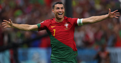 Cristiano Ronaldo celebrates Portugal goal