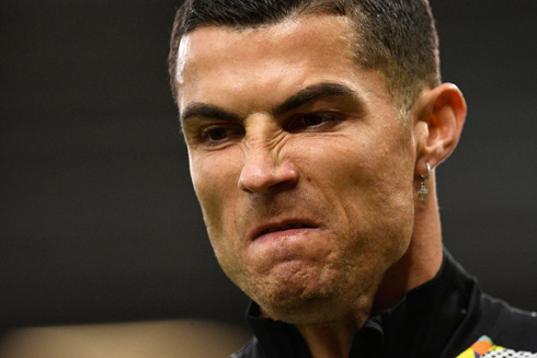 Cristiano Ronaldo making an ugly face
