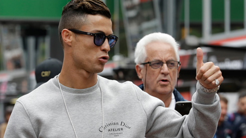 Cristiano Ronaldo wearing a Christian Dior shirt