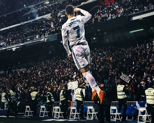 Cristiano Ronaldo celebrates another goal in the Champions League