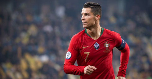 Cristiano Ronaldo playing for Portugal