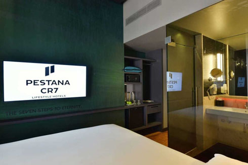 Cristiano Ronaldo inside room Pestana CR7 lifestyle Hotel Lisbon