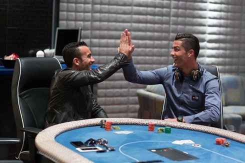 Cristiano Ronaldo and Ricardo Regufe having fun playing poker