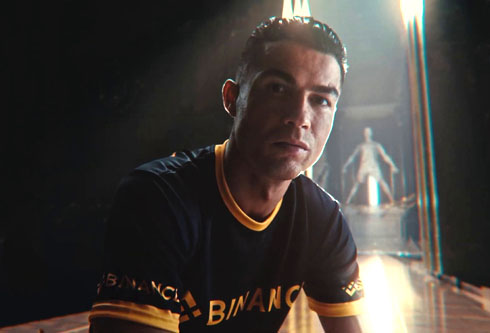 Cristiano Ronaldo in a video advertisement for Binance
