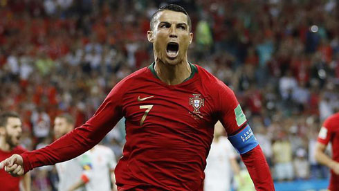 Cristiano Ronaldo scores goal for Portugal in the 2018 World Cup