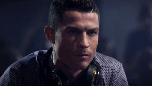 Cristiano Ronaldo focused while playing poker