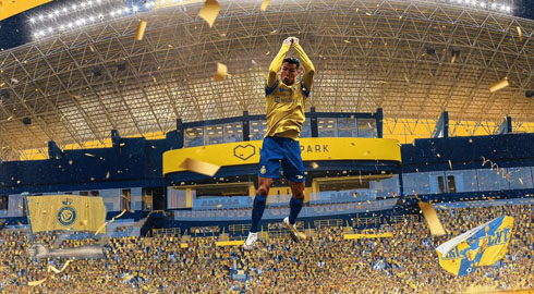 Cristiano Ronaldo celebrating Al Nassr goal