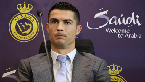 Cristiano Ronaldo at an Al Nassr press conference
