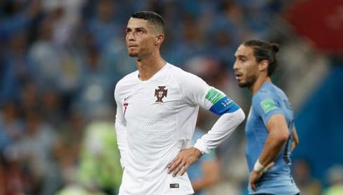 Cristiano Ronaldo in Portugal vs Uruguay in 2018