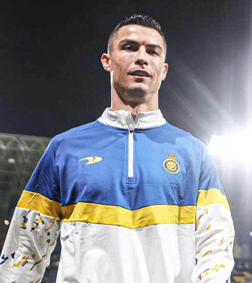 Cristiano Ronaldo smiling to the cameras in Saudi Arabia