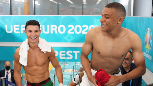 Cristiano Ronaldo and Mbappe at the EURO 2020