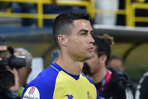 Cristiano Ronaldo entering the stadium in Saudi Arabia