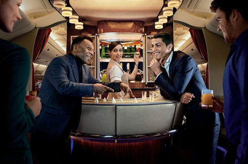 Cristiano Ronaldo and Pele in Fly Emirates ad campaign