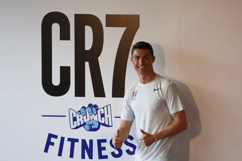 Cristiano Ronaldo promoting his own gym brand