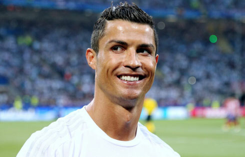 Cristiano Ronaldo smiling to the camera