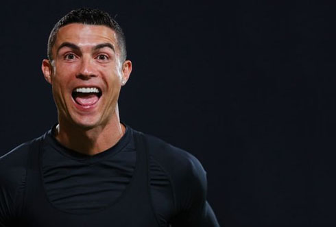 Cristiano Ronaldo showing his happiness