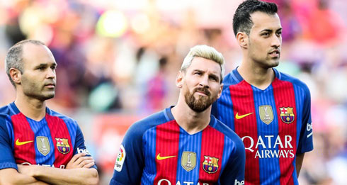 Iniesta, Messi and Busquets in FC Barcelona