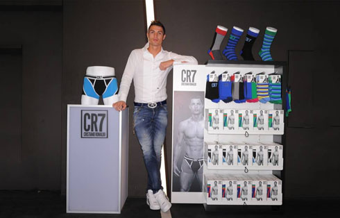 Cristiano Ronaldo presenting some of his brand products