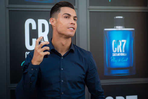 Cristiano Ronaldo fragances in an ad campaign