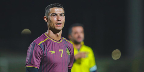 Cristiano Ronaldo playing for Al Nassr in an alternative uniform