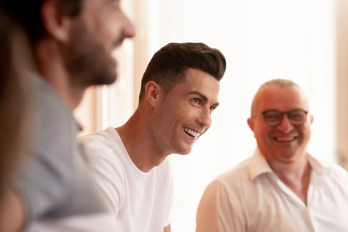 Cristiano Ronaldo having a meeting with friends and business partners