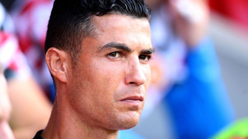 Cristiano Ronaldo looking serious on match day