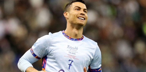 Cristiano Ronaldo in action for Al Nassr in a frienly game