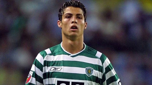 Cristiano Ronaldo playing for Sporting Lisbon in 2002-2003